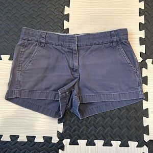 J. Crew Broken In Chino Oxford Shorts Women Size 6 Blue Welt Pockets Casual
